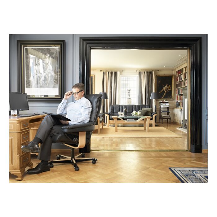 Bureaustoel Mayfair Home Office Zwart Leer