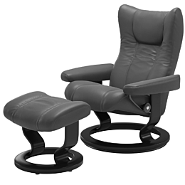 Stressless Relaxfauteuil Wing Rond Onderstel Grijs